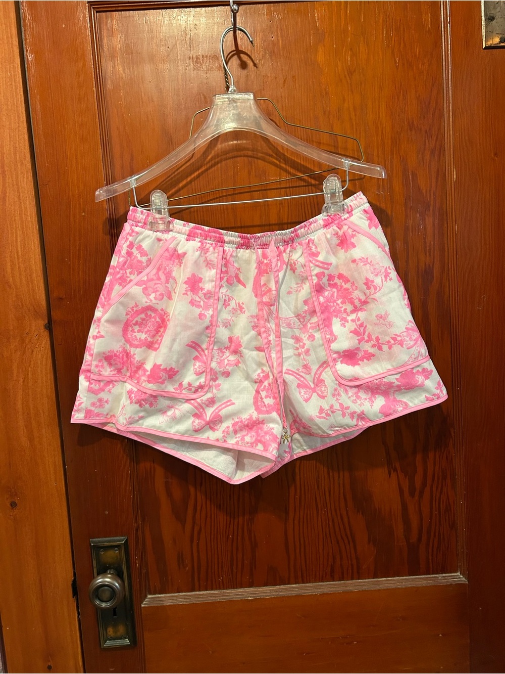 Kulani kinis angel cherub floral pink shorts